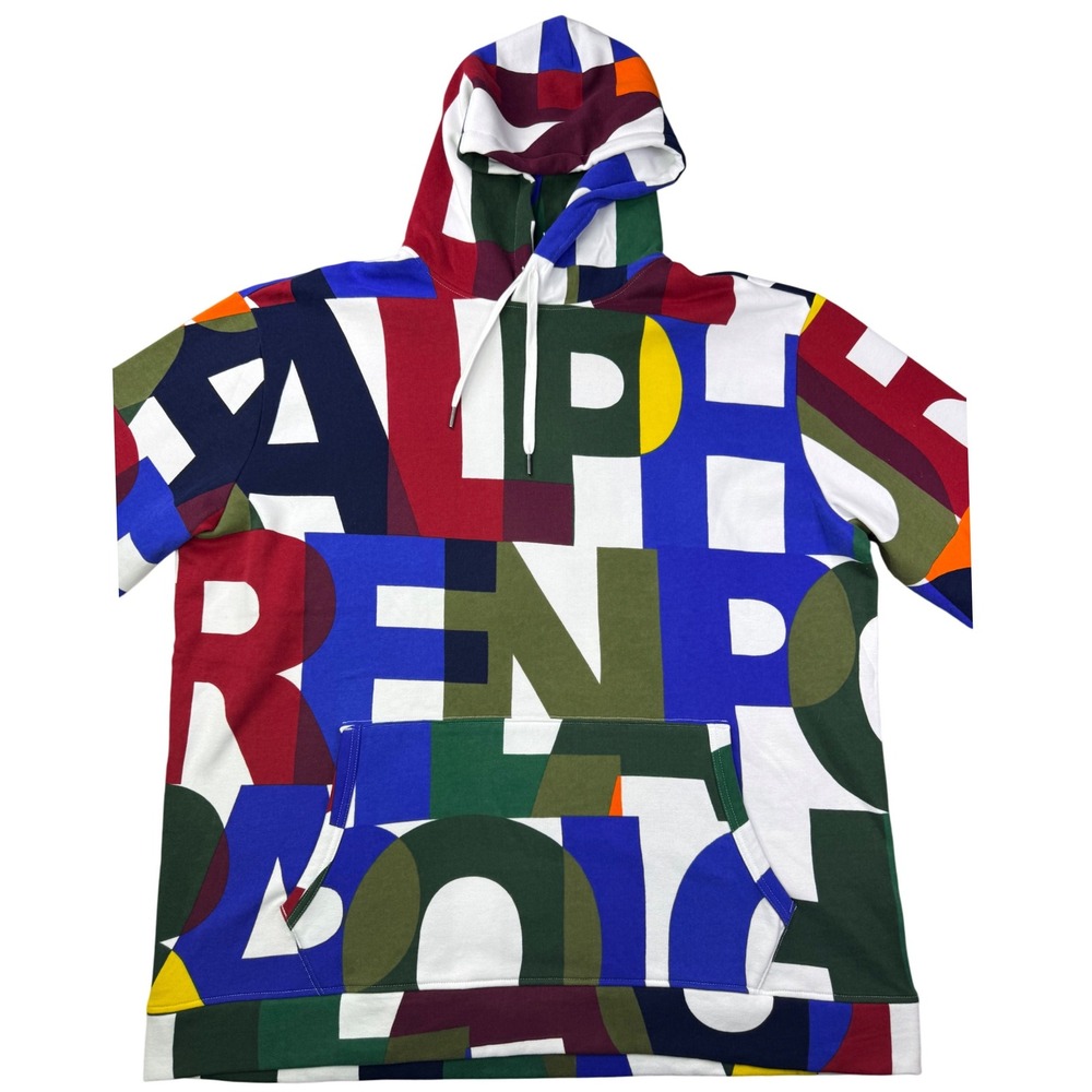 Polo Ralph Lauren Logo Monogram Fleece Hoodie Sweatshirt Mens Big and Tall 2XLT - Picture 5 of 12